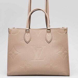 Louis Vuitton Gris Tourterelle Monogram Empreinte Leather Onthego MM Bag